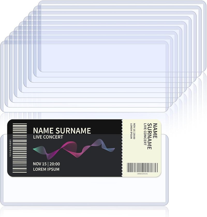 SKLENICE 10Pcs Ticket Stub Toploader 8.9x3.9 Inches Ticket Stub Display Holder Currency Sleeves for Bills Currency Topload Holder Clear Money Protector PVC for Collectors Stamps Concert Tickets - Image 1